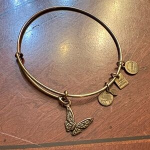 Alex and Ani Gold butterfly Charm Bangle Bracelet